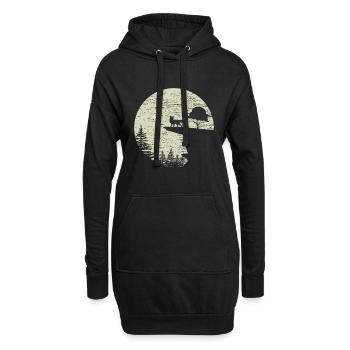 Fuchs Wald Wild Mond - Hoodie-Kleid - Schwarz - Vorne