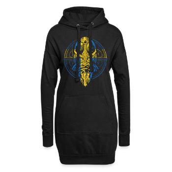 Schwedischer Wikinger - Hoodie-Kleid - Schwarz - Vorne