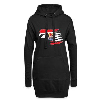Un soldat de la Polynésie française salue un patriote - Sweat-shirt à capuche long Femme - noir - Devant