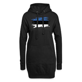 Estland - Hoodie-Kleid - Schwarz - Vorne