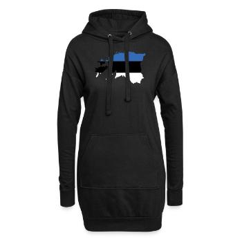 Estland - Hoodie-Kleid - Schwarz - Vorne