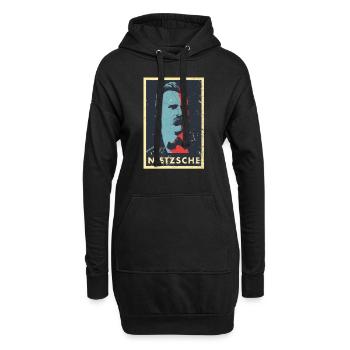 Vintage Philosophie Nietzsche Ubermensch Kant - Hoodie-Kleid - Schwarz - Vorne