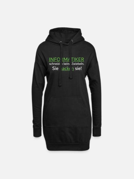 Informatiker Programmierer Hacker - Hoodie-Kleid - Schwarz