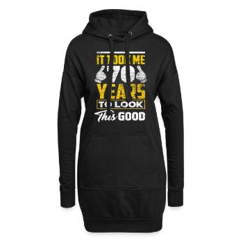 Geburtstag 70 Jahre - Hoodie-Kleid - Schwarz - Vorne