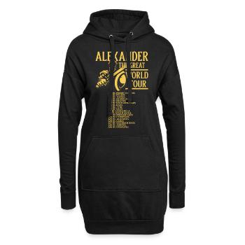 Alexandre le Grand Tour du monde Grèce - Sweat-shirt à capuche long Femme - noir - Devant