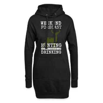 Jagen Jäger Förster Hirsch Geschenk Geschenkidee - Hoodie-Kleid - Schwarz - Vorne