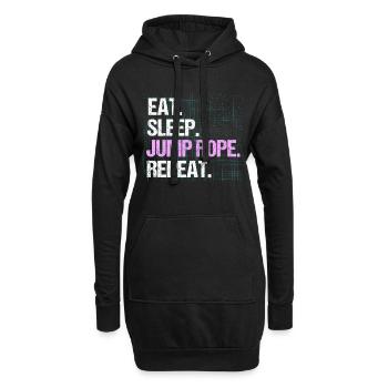 Rope Skipping Eat Sleep Jump Rope Repeat - Hoodie-Kleid - Schwarz - Vorne