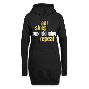 Eat Sleep Rope Skipping Repeat Seilspringen - Hoodie-Kleid - Schwarz - Vorne