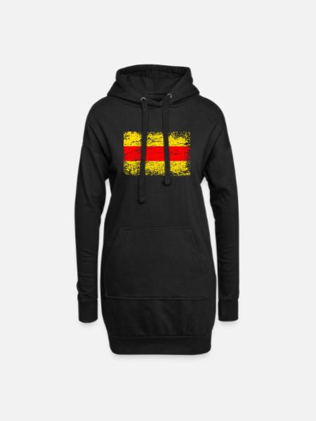 Baden badisch Flagge Fahne Badnerland used-look - Hoodie-Kleid - Schwarz