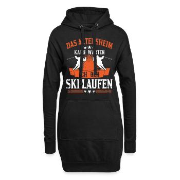 Lustiger Rentner Opa Ski Skifahrer Spruch - Hoodie-Kleid - Schwarz - Vorne