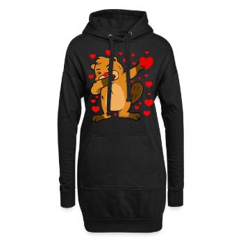 Valentines Day - Hoodie-Kleid - Schwarz - Vorne