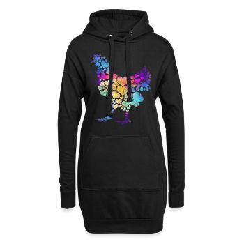 Chicken Love Gift - Hoodie Dress - black - Front