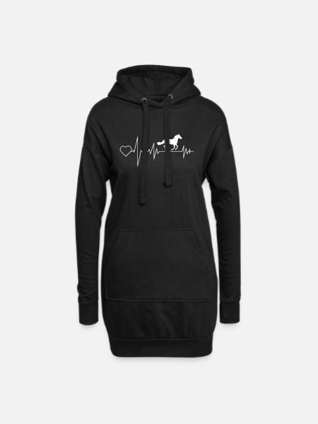 Pferde - Hoodie-Kleid - Schwarz