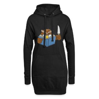 Lesen Eule Buchfans Lieblings Hobby Geschenk - Hoodie-Kleid - Schwarz - Vorne