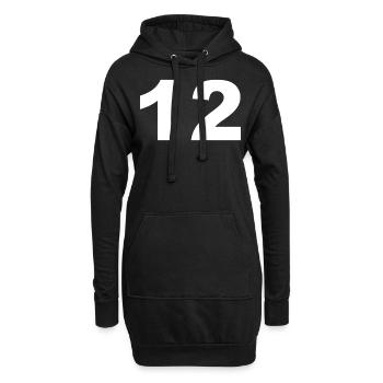 12. Geburtstag - Hoodie-Kleid - Schwarz - Vorne