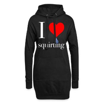 Jouir drôle de sort sexe femme - Sweat-shirt à capuche long Femme - noir - Devant