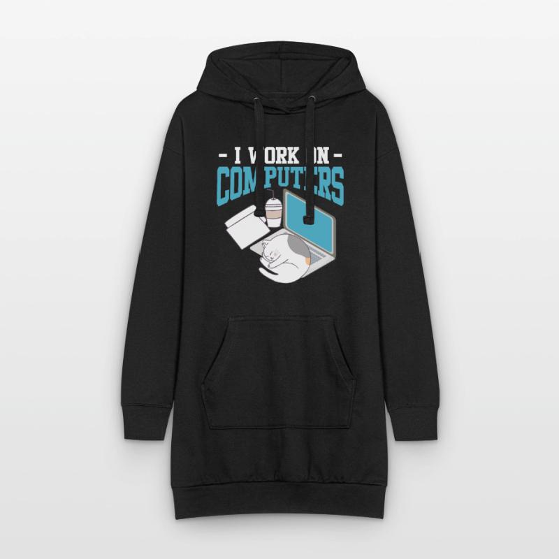 Computer science cat gambler nerd programmer Hoodie Dress