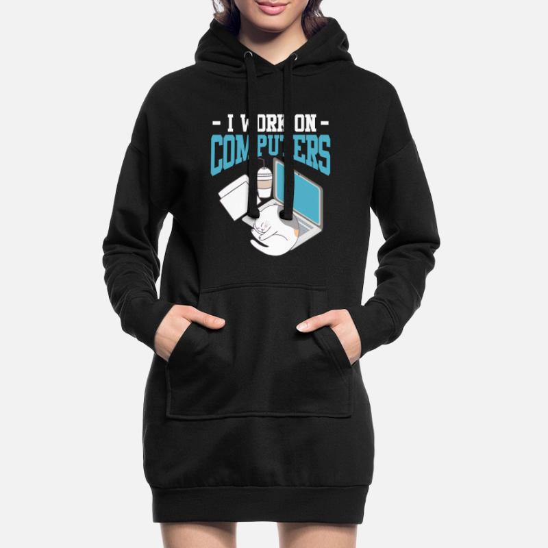 Computer science cat gambler nerd programmer Hoodie Dress