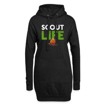 feu de camp scout - Sweat-shirt à capuche long Femme - noir - Devant