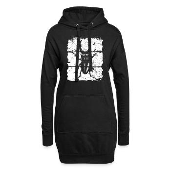 Insecte cerf-volant - Sweat-shirt à capuche long Femme - noir - Devant