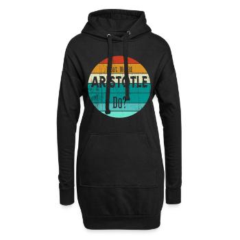 Was würde Aristoteles tun? - Hoodie-Kleid - Schwarz - Vorne