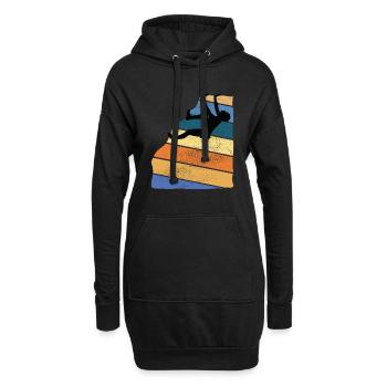 Klettern Bergesteigen Kletterhalle Bouldern Climb - Hoodie-Kleid - Schwarz - Vorne