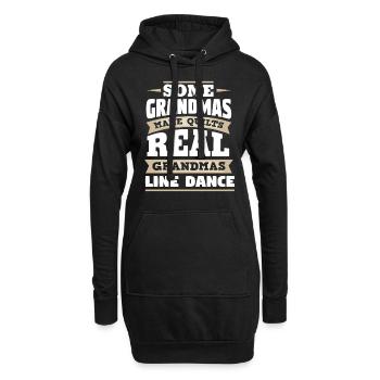 Line Dance Großmutter - Hoodie-Kleid - Schwarz - Vorne