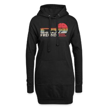 Vegan Veganer Tier Freund Retro Vintage Geschenk - Hoodie-Kleid - Schwarz - Vorne