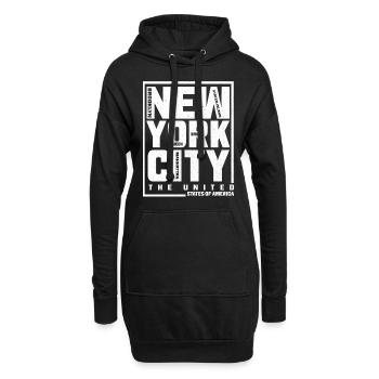 New York - Sweat-shirt à capuche long Femme - noir - Devant