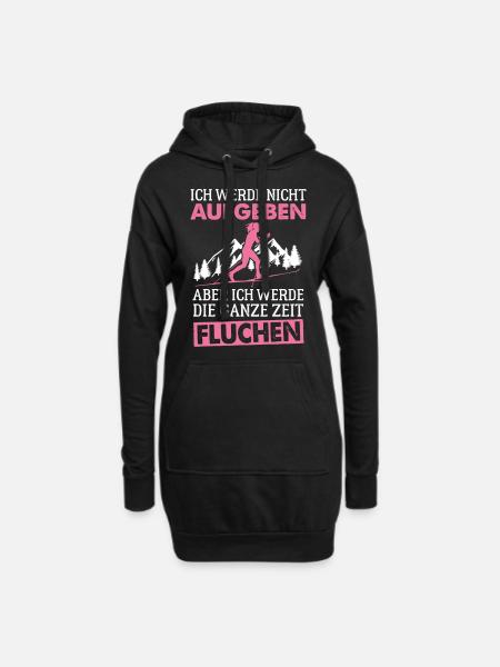 Ich werde nicht aufgeben Langlauf Langläuferin Fun - Hoodie-Kleid - Schwarz