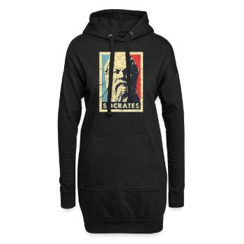 Sokrates Vintage griechische Philosophie Aristoteles - Hoodie-Kleid - Schwarz - Vorne