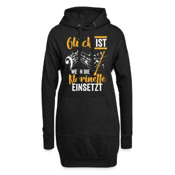Klarinette Komponist - Hoodie-Kleid - Schwarz - Vorne