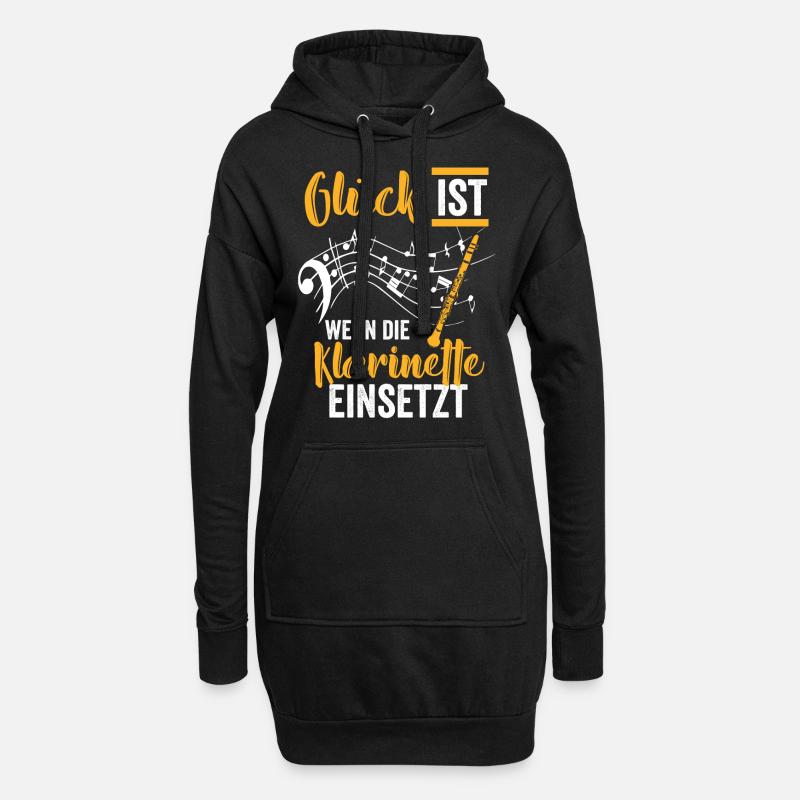 Klarinette Komponist - Hoodie-Kleid - Schwarz