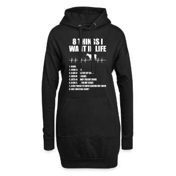 8 Things I Want In Life Are Cows And More Cows - Hoodie-Kleid - Schwarz - Vorne