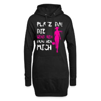 Altenpflegerin - Pflege - Hoodie-Kleid - Schwarz - Vorne