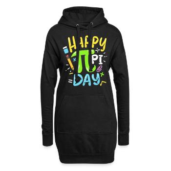 Pi-Tag-Mathematik - Hoodie-Kleid - Schwarz - Vorne