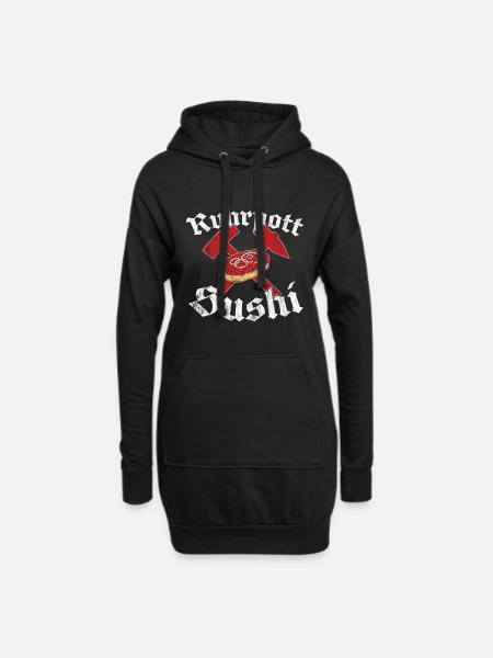 Ruhrpott Sushi Design Mettbrötchen Mett - Hoodie-Kleid - Schwarz