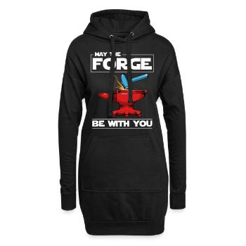 Schmied - Hoodie-Kleid - Schwarz - Vorne
