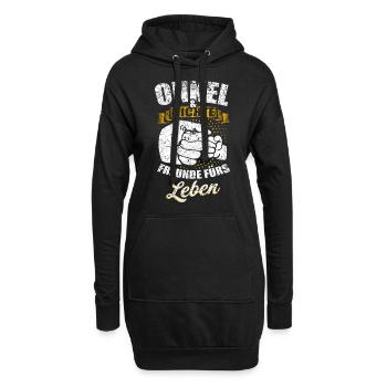 Onkel und Nichte, Freunde fürs Leben - Hoodie-Kleid - Schwarz - Vorne