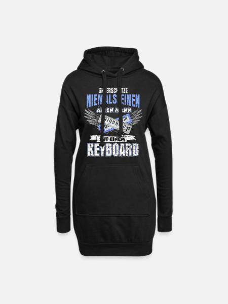 Keyboard Musiker - Hoodie-Kleid - Schwarz