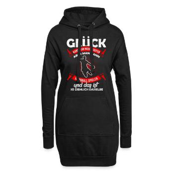 Handball Handballer - Hoodie-Kleid - Schwarz - Vorne