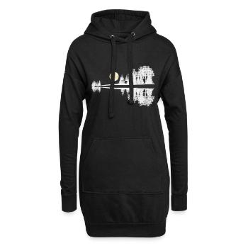 Joueur de guitare acoustique T-shirt - Sweat-shirt à capuche long Femme - noir - Devant