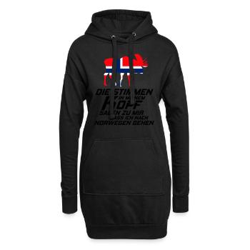 Norwegen - Hoodie-Kleid - Schwarz - Vorne