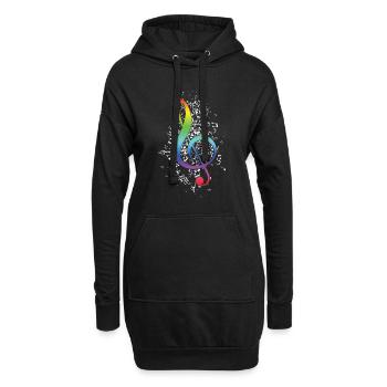 Musik Note Musikinstrument Musiker Geschenk - Hoodie-Kleid - Schwarz - Vorne