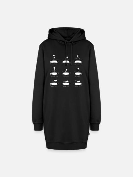 Trampolin Sprünge - Hoodie-Kleid - Schwarz