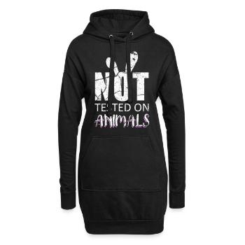 Animal testing - Hoodie Dress - black - Front