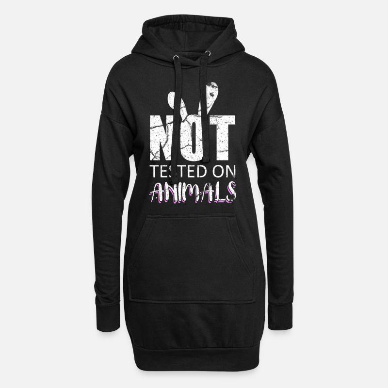 Tierversuche - Hoodie-Kleid - Schwarz