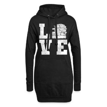 Livre amour passe-temps - Sweat-shirt à capuche long Femme - noir - Devant