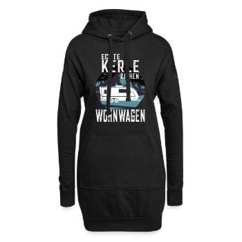 Echte Kerle ziehen Wohnwagen - Hoodie-Kleid - Schwarz - Vorne