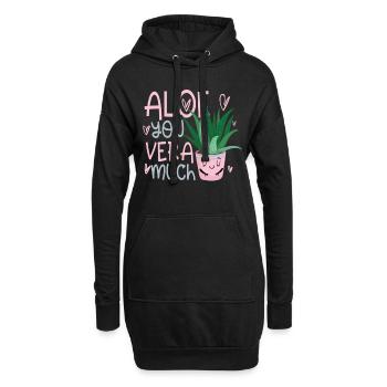 Aloe you vera much Valentinstag Verliebte - Hoodie-Kleid - Schwarz - Vorne